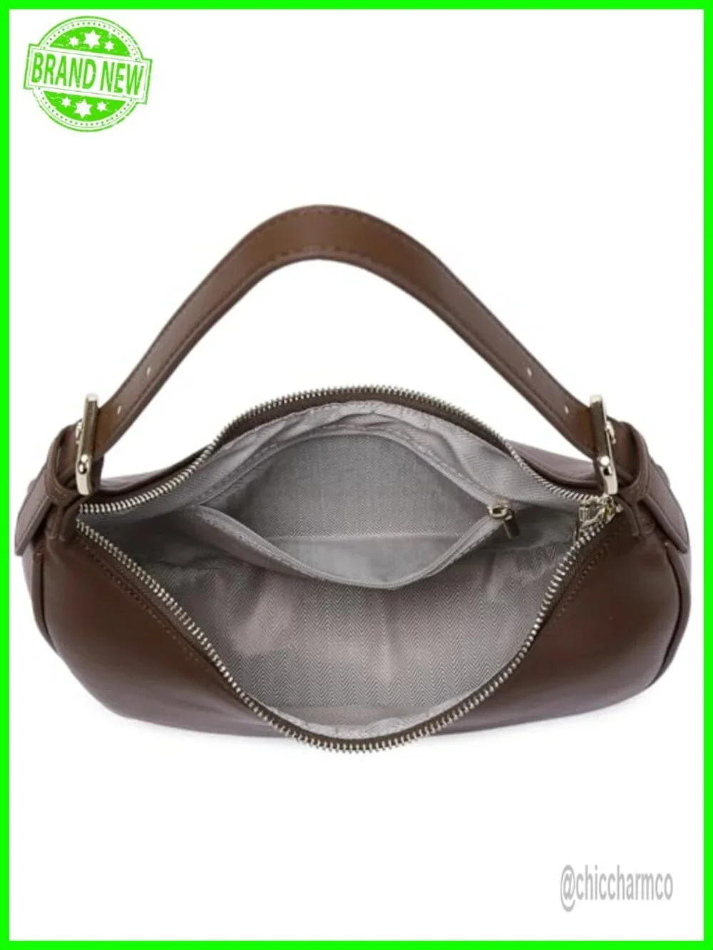 Small Crescent Faux Leather Hobo Shoulder Bag Crossbody Clutch